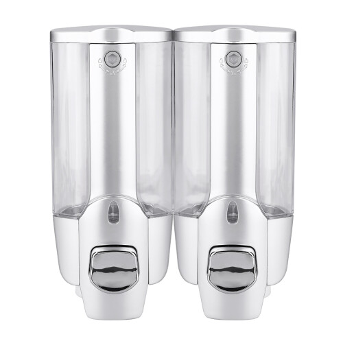 350ml 2*350ml Bathroom Wall Mounted Soap Shampoo Dispenser Lotion Liquid Pump