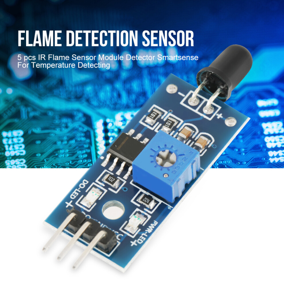 5 Pcs Ir Flame Sensor Module Detector Smartsense For Detecting Flame 8371324250160