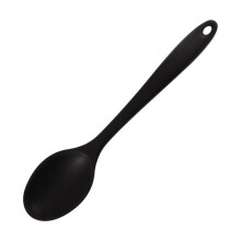 VHV antiaanbak siliconen kooklepel, 275 cm lang, voor roeren en serveren, zwart, 2 stuks