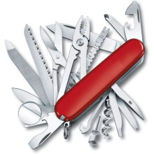 33-in-1 Zwitsers zakmes, lichtgewicht, multitool, 33 functies, lemmet, schaar, kurkentrekker, rood