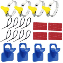 VHV Zwembadslanghouder - Set van 4 - Schokbestendig, scheurvast en trekontlasting - Blauw (30-37 mm)