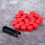 20 Stück Universale rote Radnabenabdeckungen 17 mm Radmutter-Deckel 5