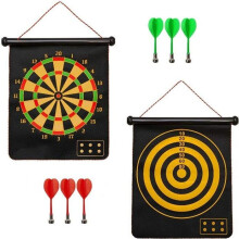 Magnetisch dartbord van 15 inch met 6 magnetische zachte dartpijlen, dubbelzijdige dartbordset voor kinderen/volwassenen