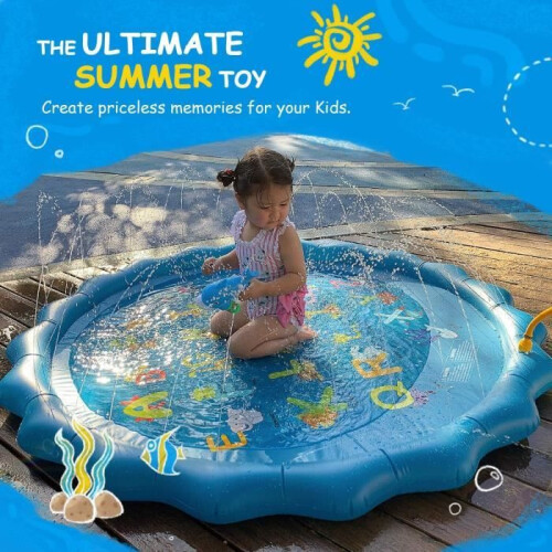Kids Splash Speelbadmat – 170 cm – Luchtsproeier – Blauw 1