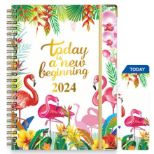 Weekplanner - A10 - 2024 - Hardcover - 22 x 16 cm - 140 pagina's - 12 maandelijkse indexen