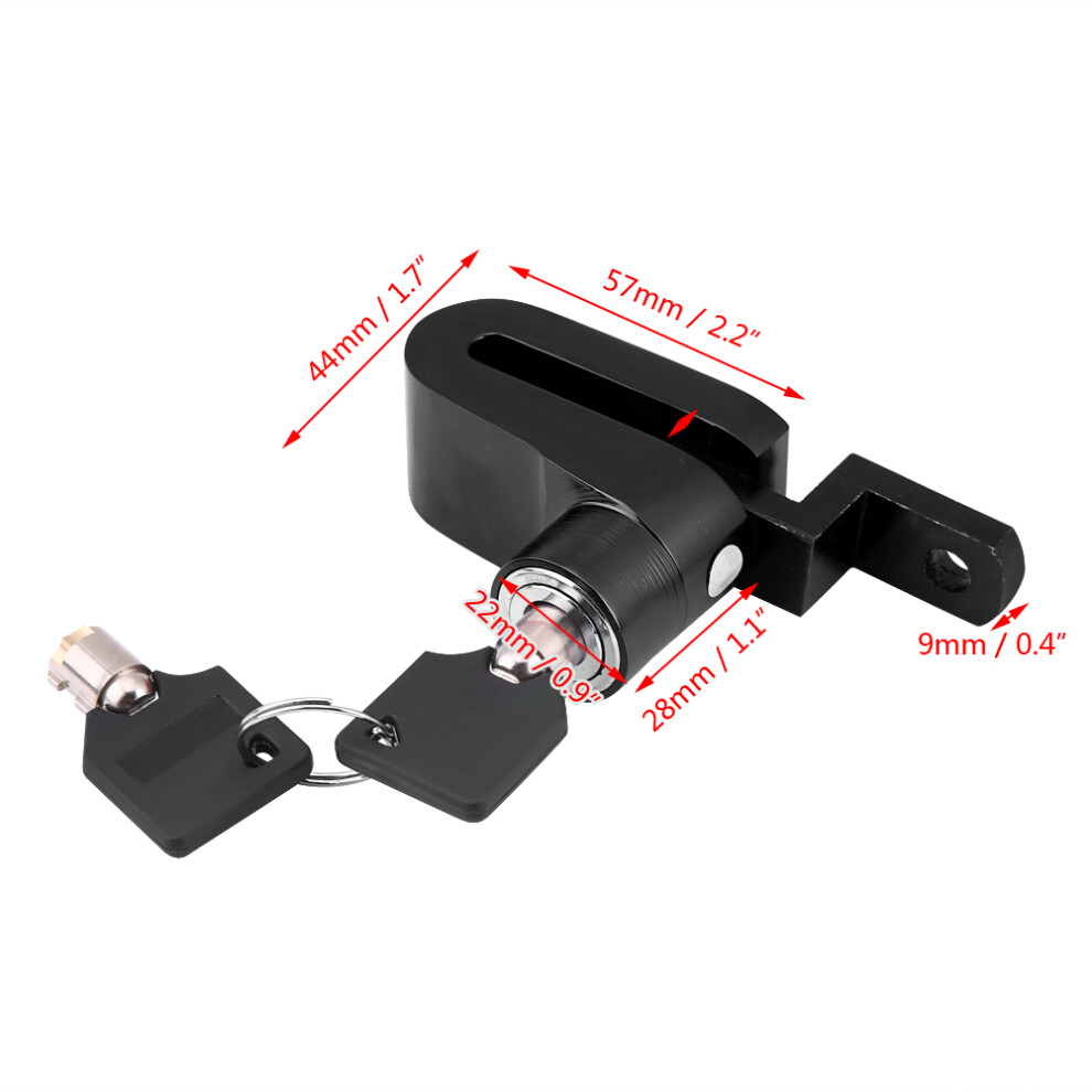 Motorcycle Scooter Disc Brake Wheel Lock Security Anti Theft Device W Mount Bracket Black 5031324253006