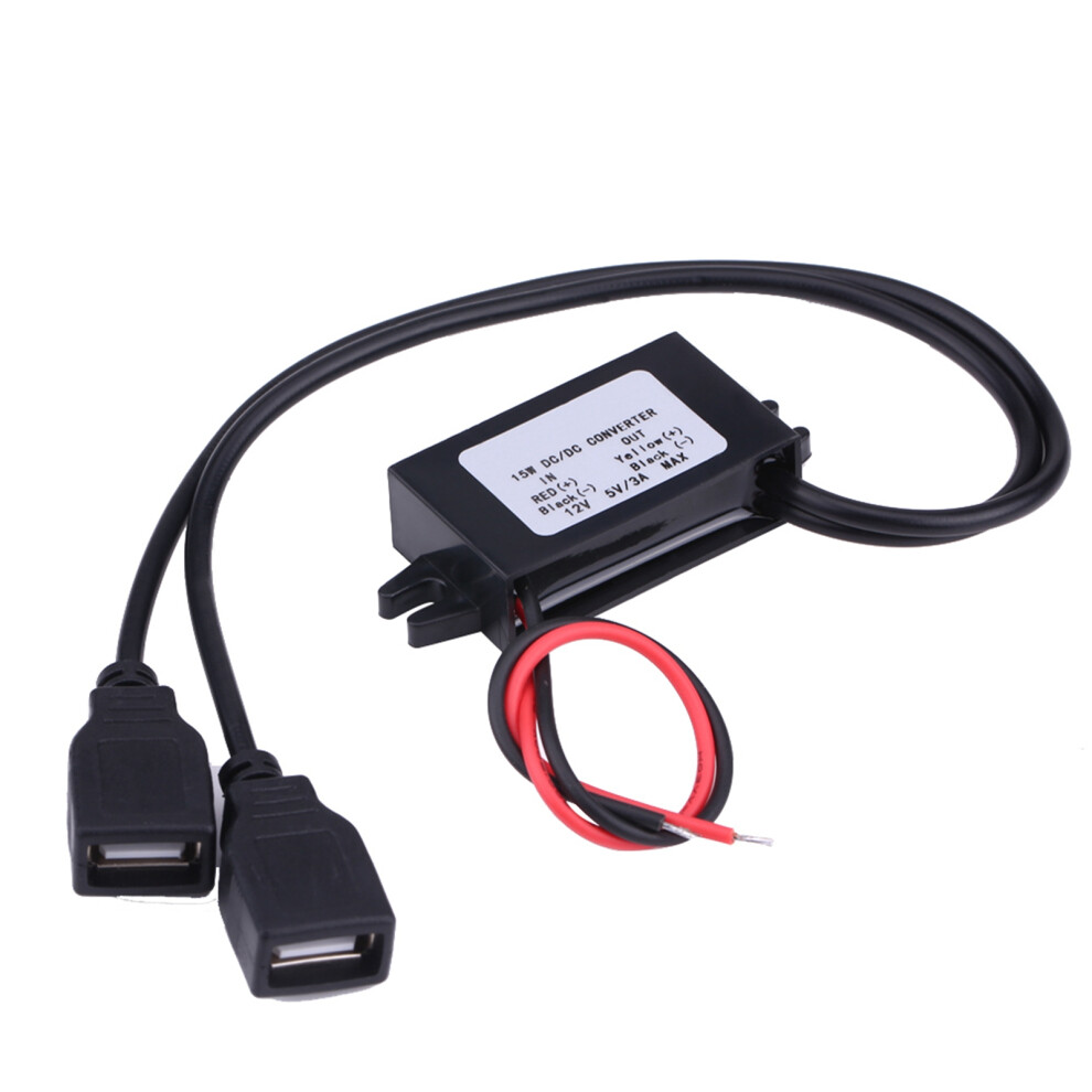 3A Dc 12V To Dc 5V Dual Usb Charger Adapter Converter Module For Car Motorcycle Phone Charge 4601324253057