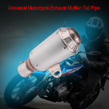Universal Motorcycle Muffler Exhaust Tailpipe Tail Pipe Tip Stainless Steel Titanium Color