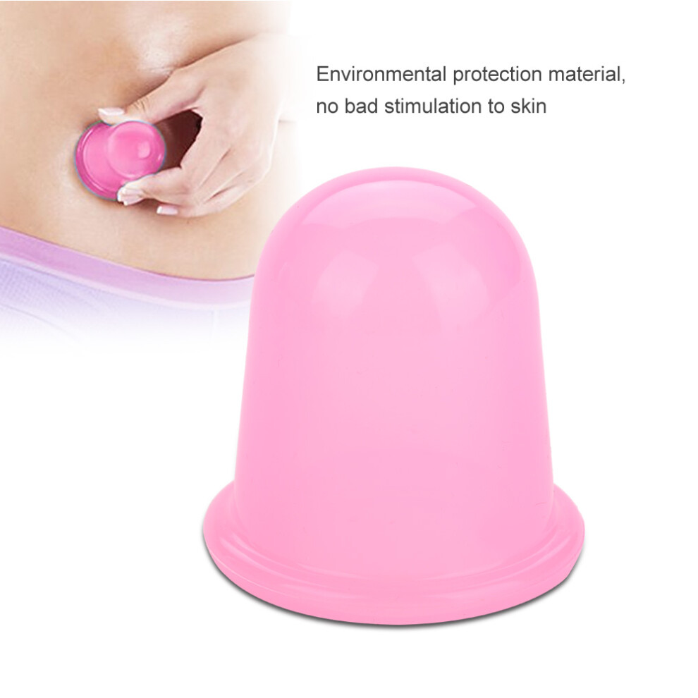 Pink 2Pcs/Set Silicone Vacuum Body Massage Helper Anti Cellulite Massage Cups Cupping (Pink)