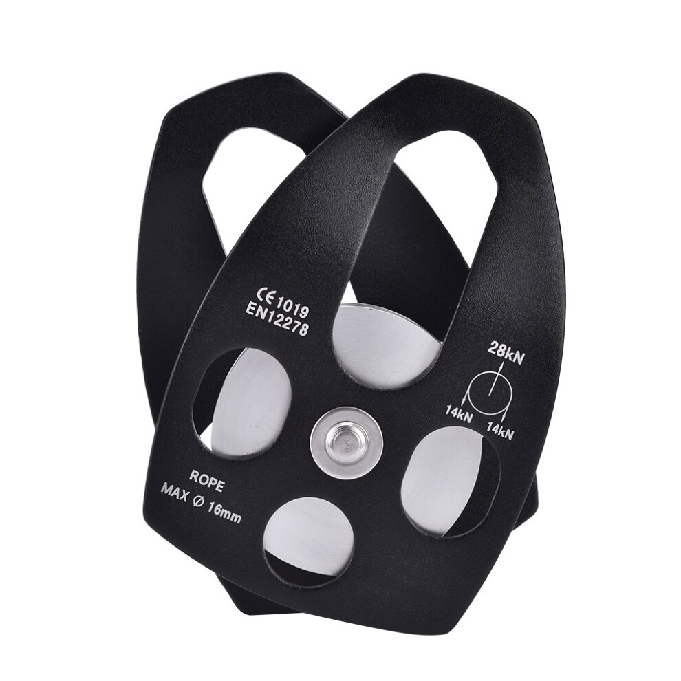 Outdoors Climbing 32Kn Rescue Pulley Single Sheave With Swing Plate (Black) 4611324256286