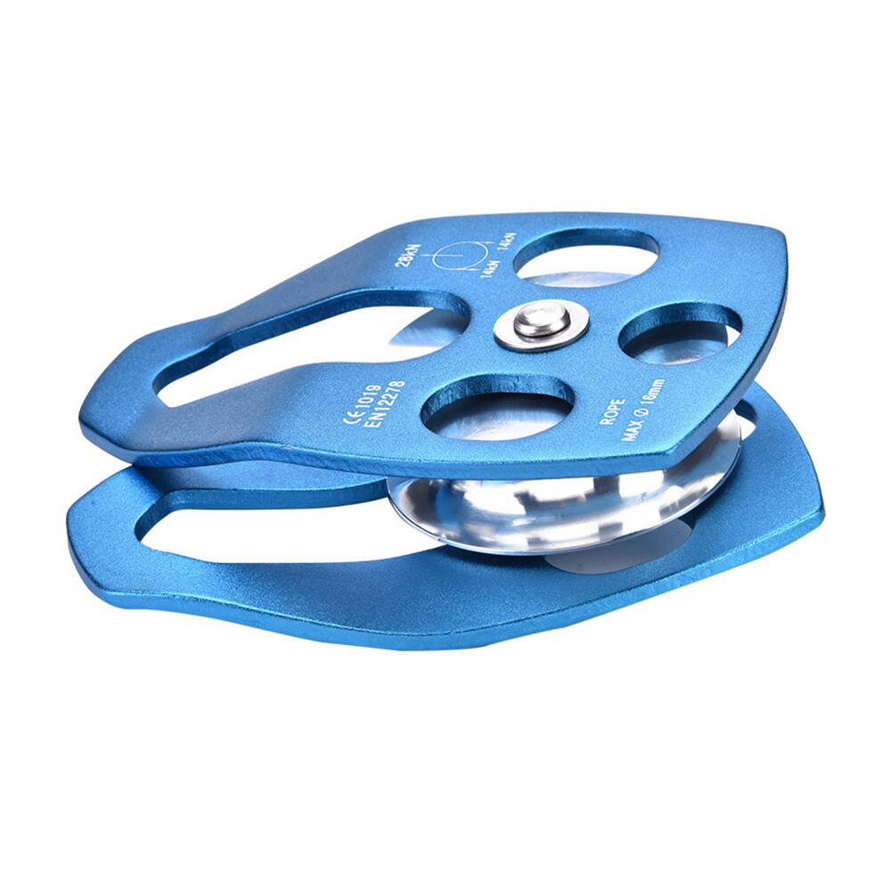 Outdoors Climbing 32Kn Rescue Pulley Single Sheave With Swing Plate (Blue) 4171324256292