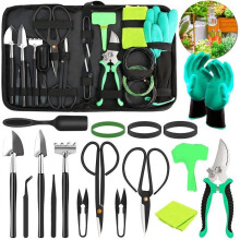 HONTTOR Bonsai Tuingereedschapset – 24-delige duurzame roestvrijstalen set