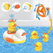 Automatisch eendvormig babybadspeeltje – Geel – 5 stuks – Vanaf 12 maanden