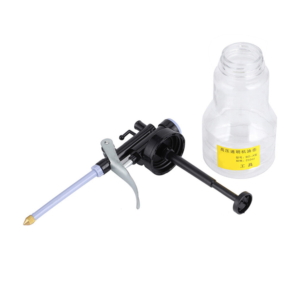 250Cc Transparent High Pressure Oiler Lubrication Oil Can Bottle Flex Manual Oiling Gun 5081324257276