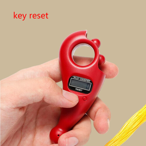 (1 piece) Plain Buddhist chanting electronic counter finger pull (button) - brown 2