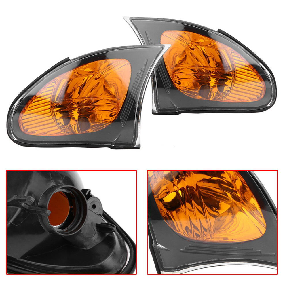 Pair Of Corner Lens Turn Signal Cover Lens For Bmw E46 3-Series 4Dr 2002-200 Light/Yellow 4011324258905