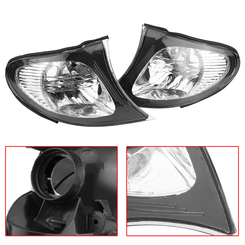Pair Of Corner Lens Turn Signal Cover Clear Lens For Bmw E46 3-Series 4Dr 2002-2005 Light 8441324258968