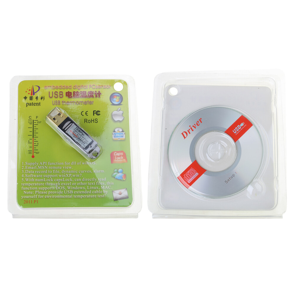 Gold 1 Temper (Gold) Usb -Tipped Thermometer With Upper And Lower Temperature Alarms