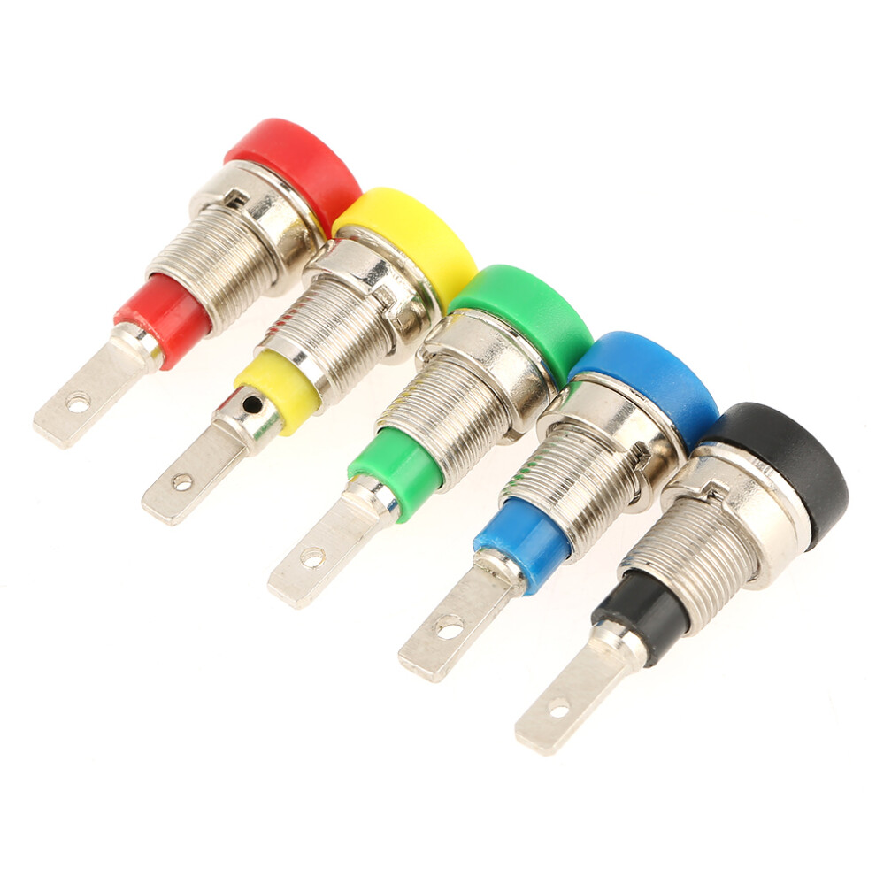 5Pcs Mixed Color Banana Socket 2.0Mm Jack For Panel Mounting Test Probes 5001324261516
