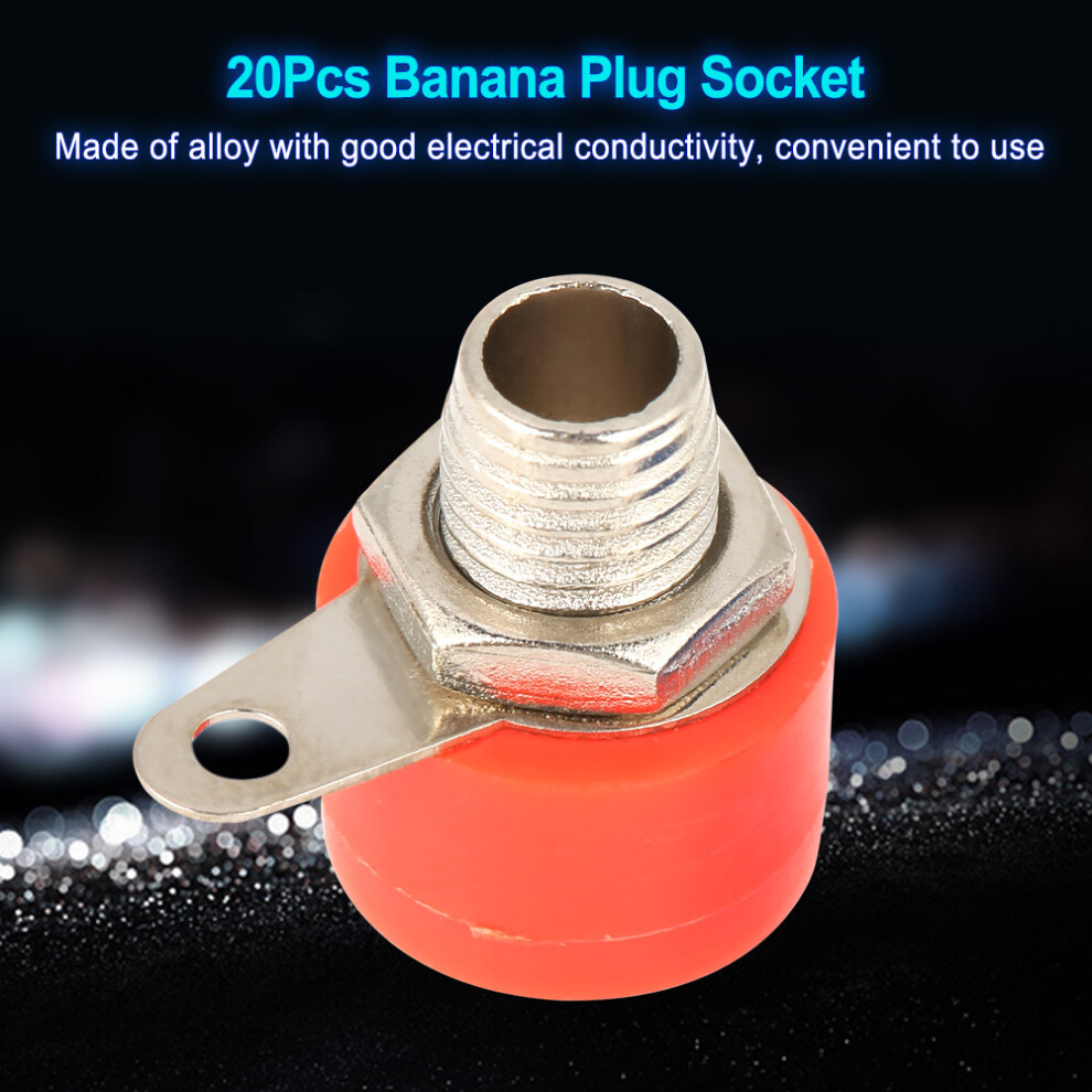 20Pcs Mixed Colors 4Mm Speaker Amplifier Terminal Banana Plug Socket Jack Connectors 7891324261672