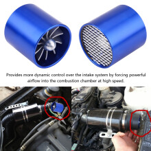 55mm Car Air Intake Turbonator Single Fan Turbine Super Charger Gas Fuel Saver Turbo