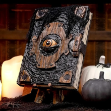 Livre d'horreur maudit d'Halloween, œil du diable, atmosphère, décoration, artisanat pour la maison