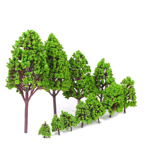 12 Stück Plastik Modellbäume für Architektur, Eisenbahn, Garten, Landschaftsstil 2 1