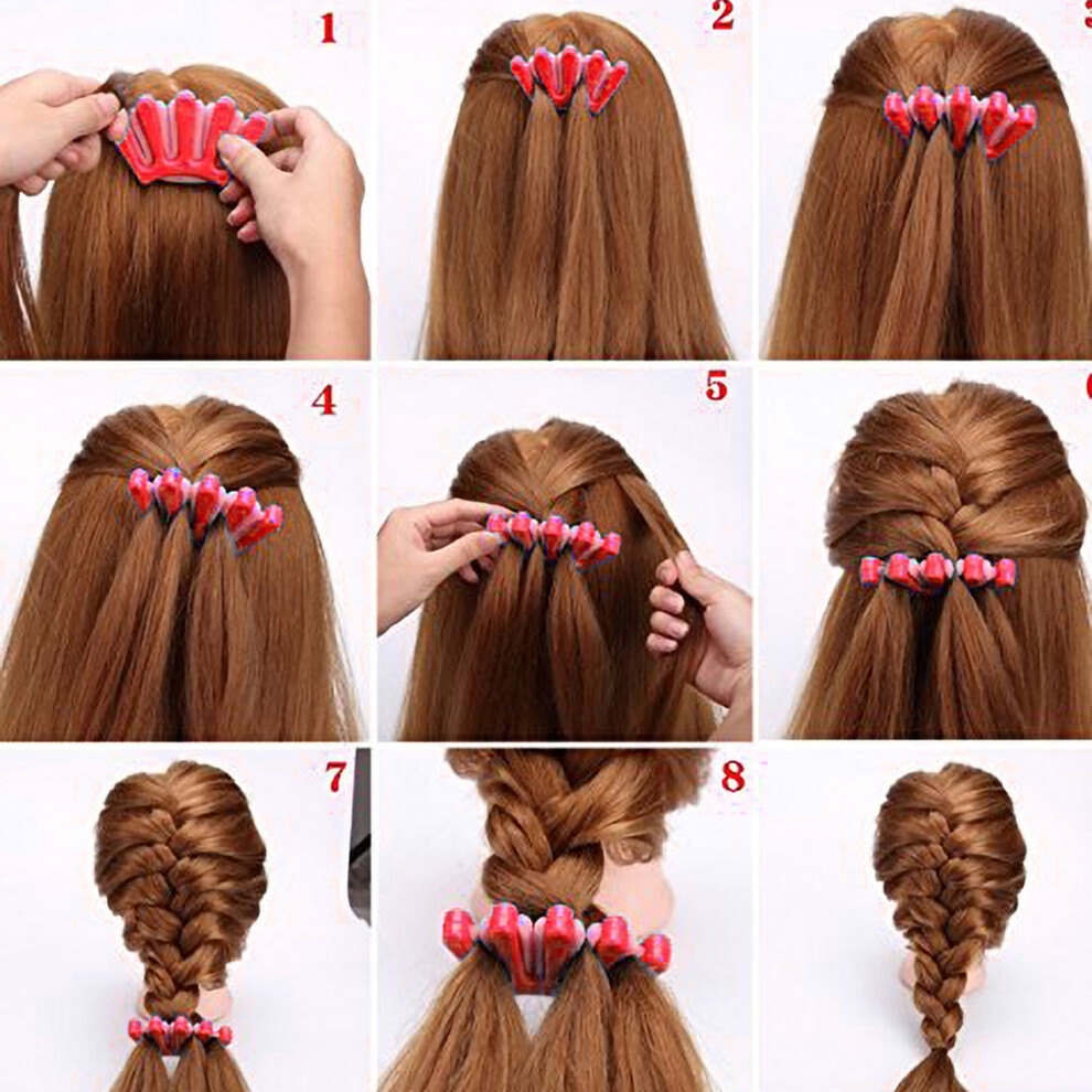Red Portable Roller Hair Styling Tool Diy Bride Hair Braider Twist Braid Maker