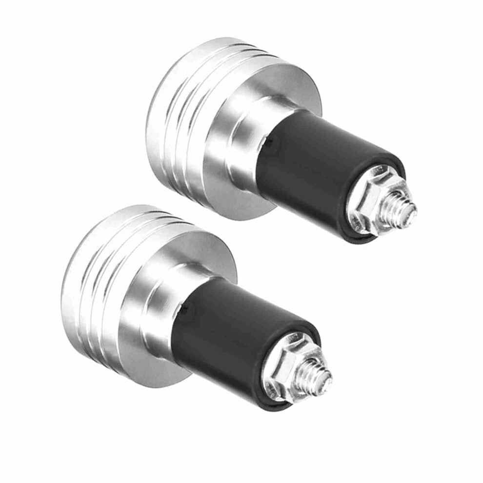 Pair Of 22Mm Universal Aluminum Motorcycle Grip Handlebar Ends Weight Balance Plug Silver 4651324267714