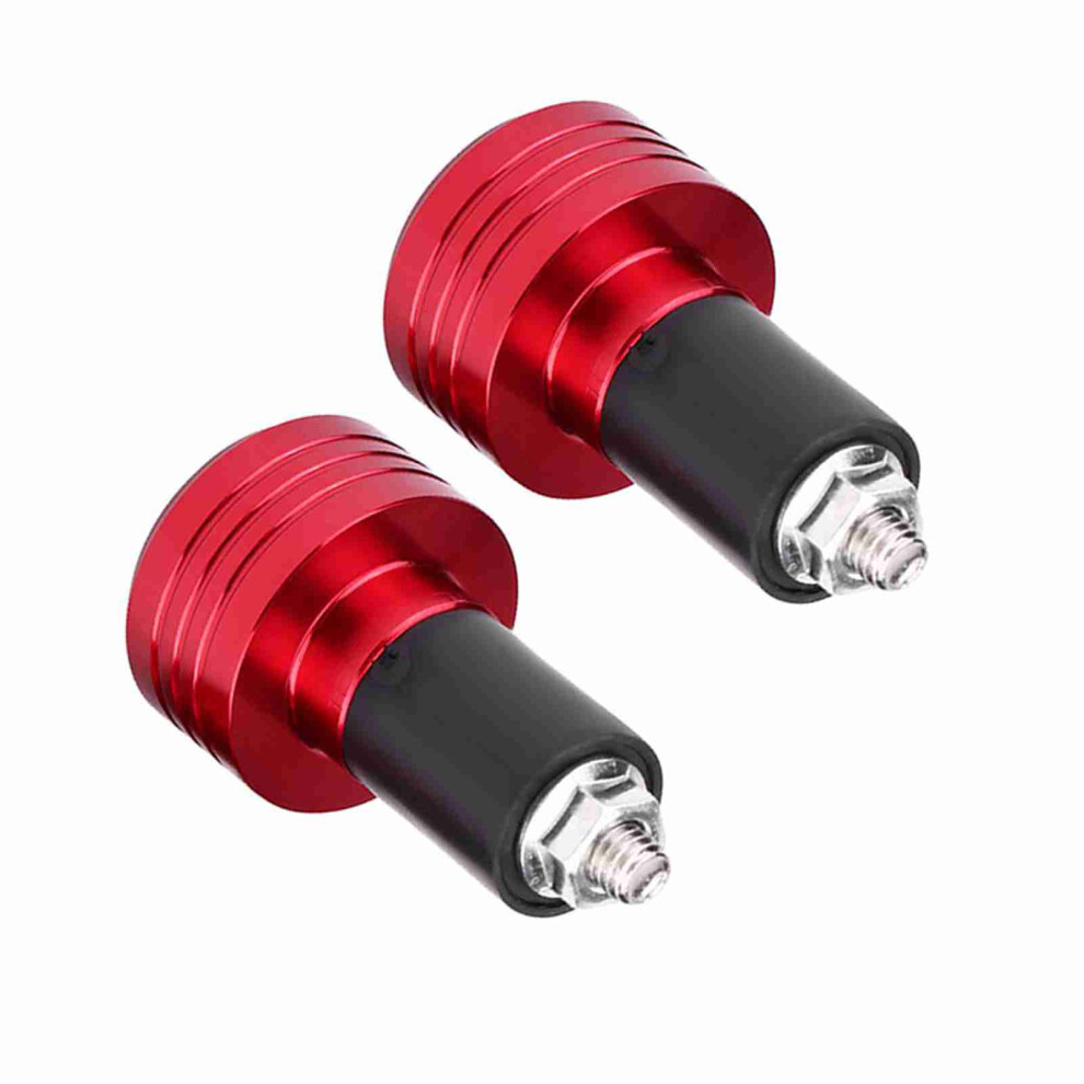 Pair Of 22Mm Universal Aluminum Motorcycle Grip Handlebar Ends Weight Balance Plug Red 5041324267729
