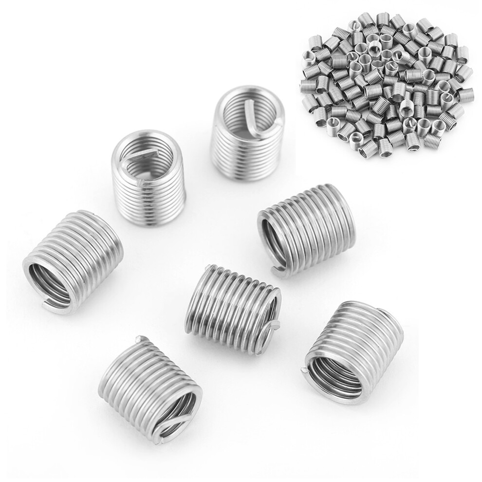 100Pcs Stainless Steel Ss304 Coiled Wire Helical Screw Thread Inserts M8 X 1.25 X 2D Length 9401324271458