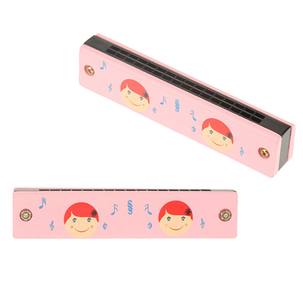 Baby Kids Educational 16 Holes Harmonica Soft Wood Musical Instruments Toy Random Color&Pattern