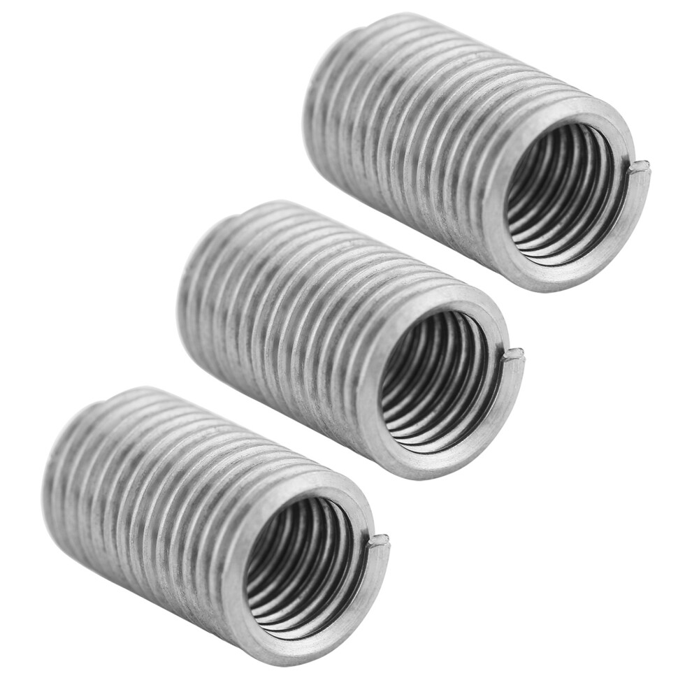 50Pcs Stainless Steel Ss304 Coiled Wire Helical Screw Thread Inserts M6 X 1.0 X 3D Length 3421324271810