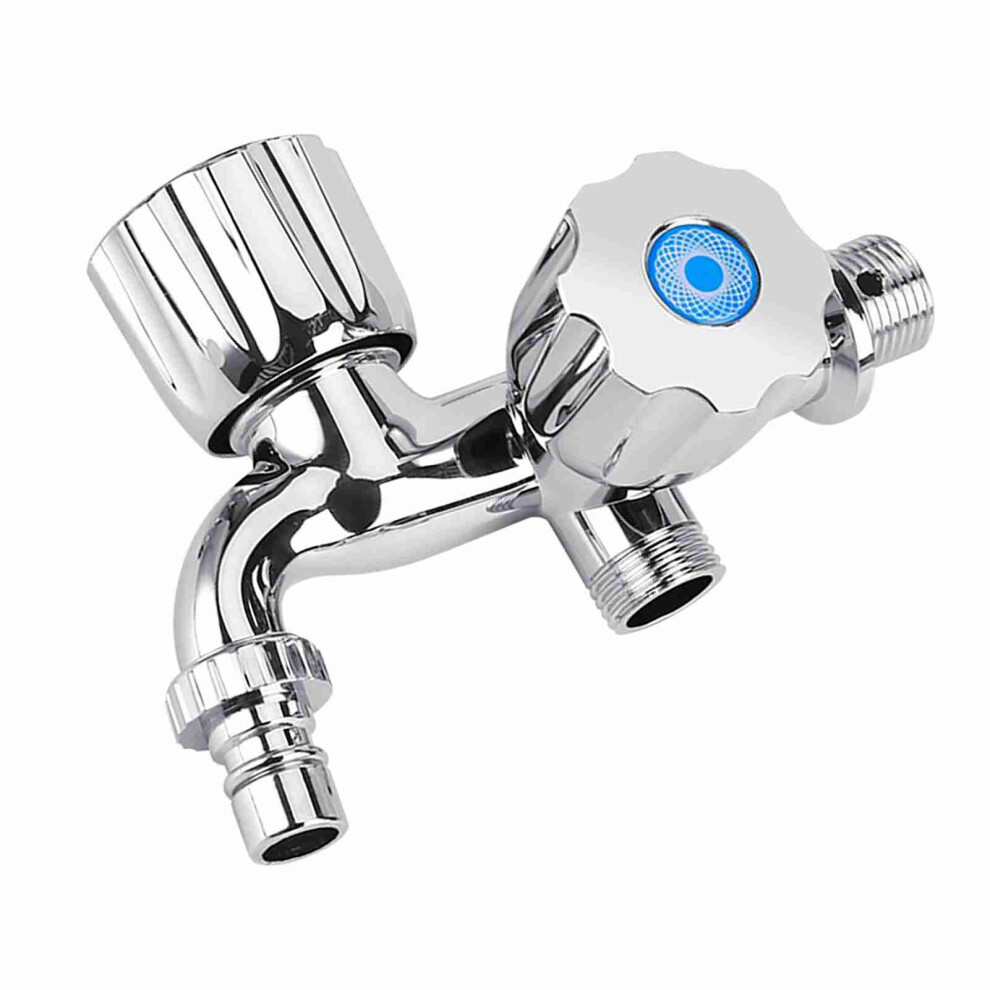 Electroplating Plastic Washing Machine Cold Water Faucet Sink Basin Water Tap With Double Spout & Shutter Handle G1/2 3721324272856