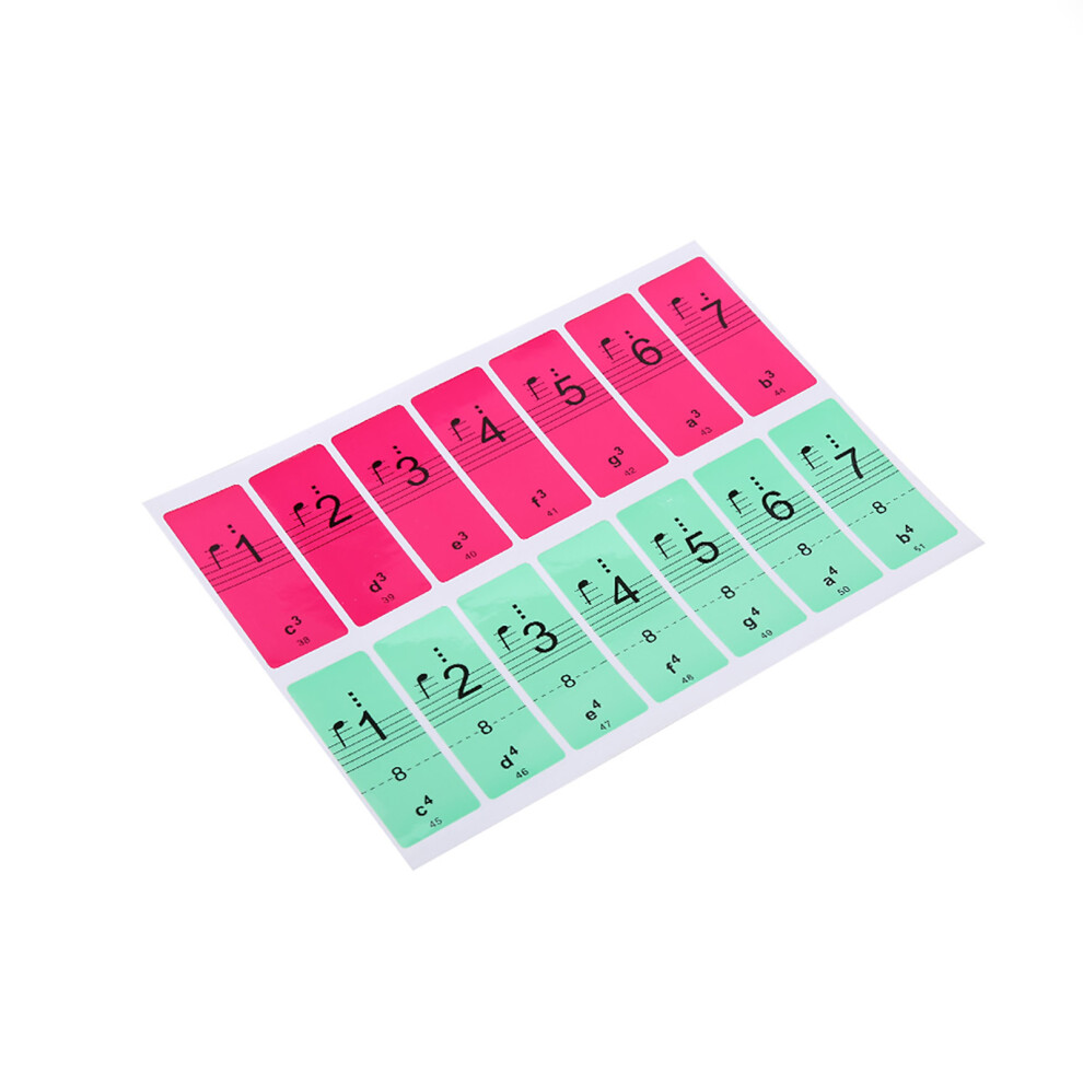 Removable 88 Keys Piano Electronic Keyboard Note Keys Stickers Labels(Multicolor) White 6921324273274