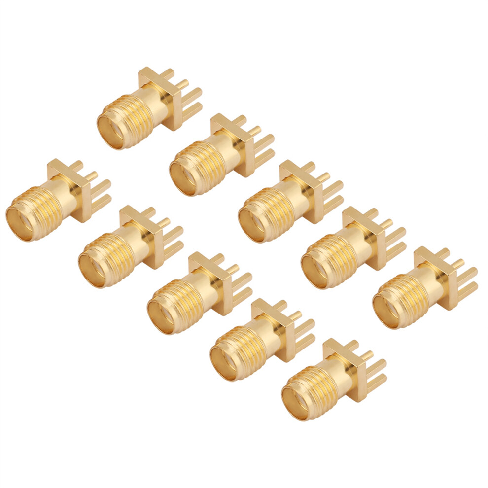 10Pcs Brass Sma Female Base Socket Jack Pcb Mount 50 Ohm Rf Connectors 6941324273944