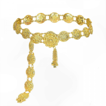 (Or) Ceinture réglable en chaîne de fleurs creuses pour femme, décoration de plage, compatible avec la danse du ventre et les bijoux d'été