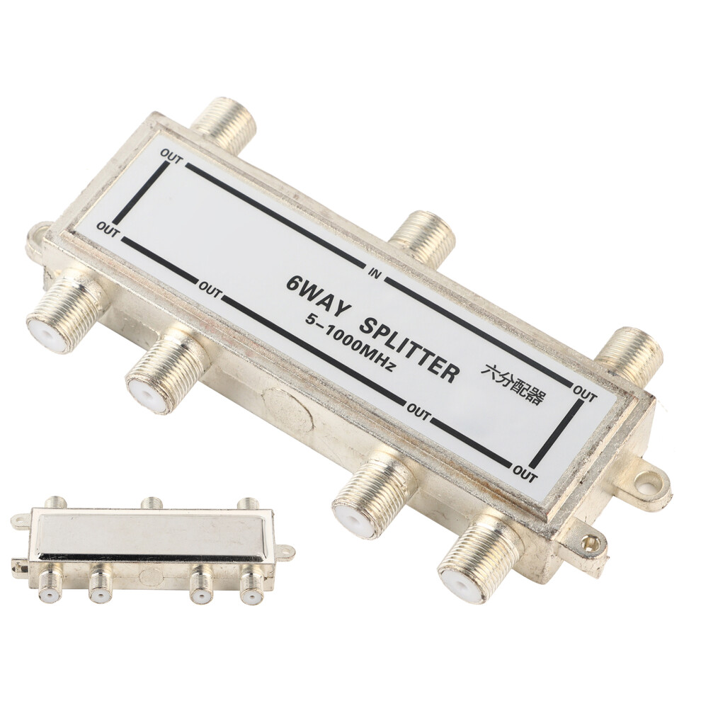 6 Way Coax Cable Splitter 5-1000Mhz Catv Tv Antenna Coaxial Signal Split 8451324277821
