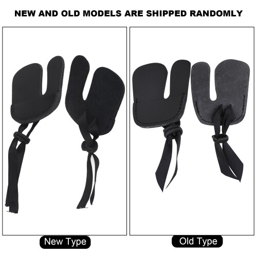 Leder-Fingerkettenschutz für Bogenschießen, Schwarz, 7,7 cm 2
