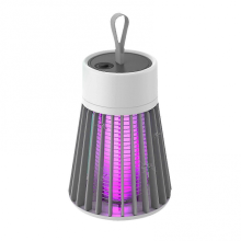 (Gris) Lampe anti-moustiques rechargeable avec brosse, choc électrique, lampe UV sans fil, anti-mouches