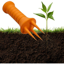(Orange-4PC) Outil de jardinage manuel, outil d'ameublissement du sol en silicone, outil de désherbage manuel pour l'installation, coupe-her