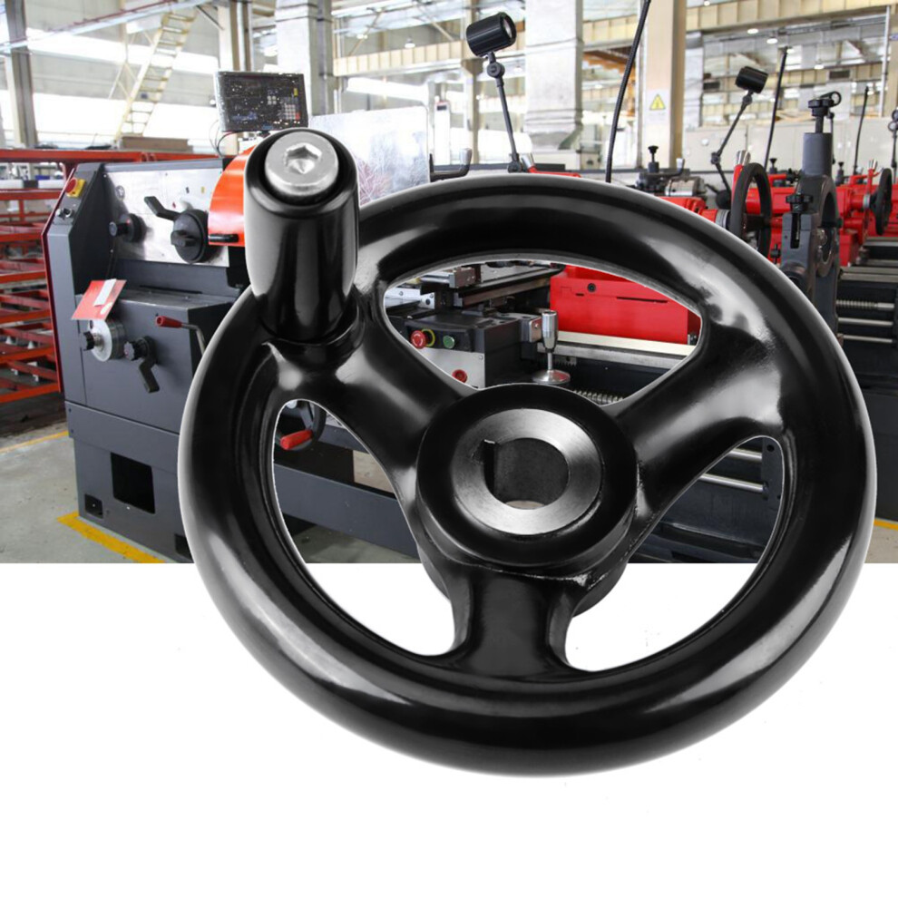 1Pc 12*100Mm Black Round 3 Spoke Hand Wheel For Lathe Milling Machine 4071324279270