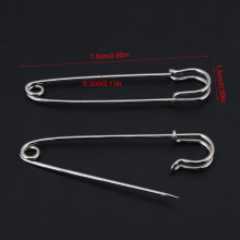 Schmuck- und Bastel-Sicherheitsnadeln 75mm, 50 Stück, Eisennadeln für DIY-Zubehör