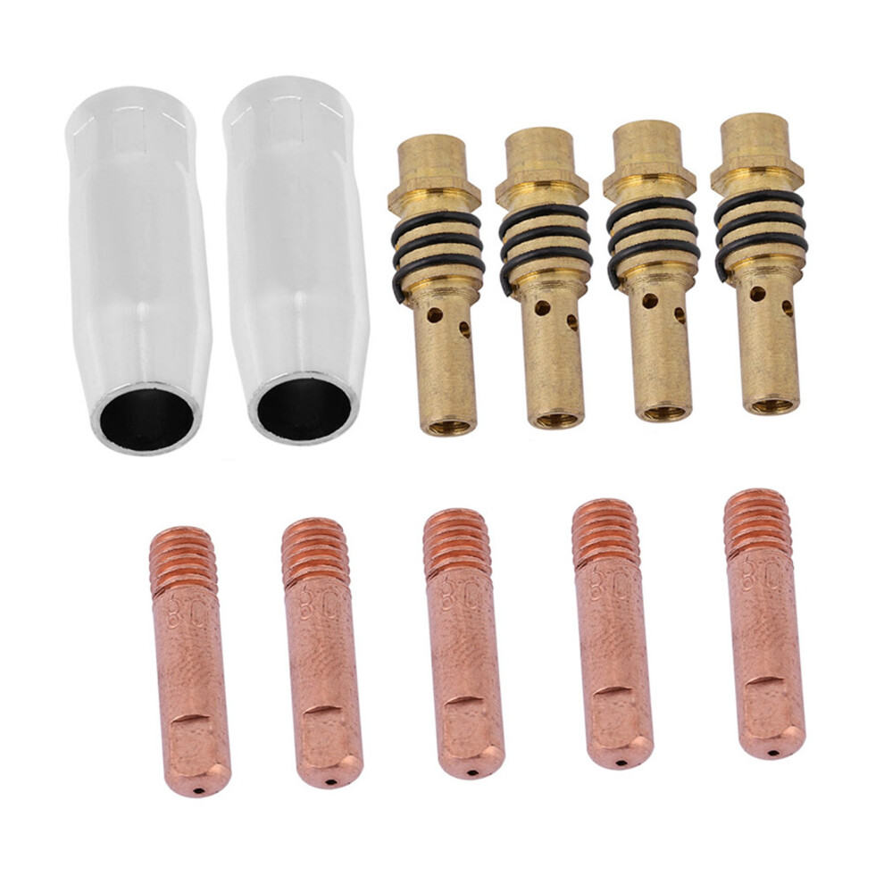 11Pcs Nozzles Contact Tips Holders Mig Welder Consumable Accessory Fit For 15Ak Torch Gun 4401324280943