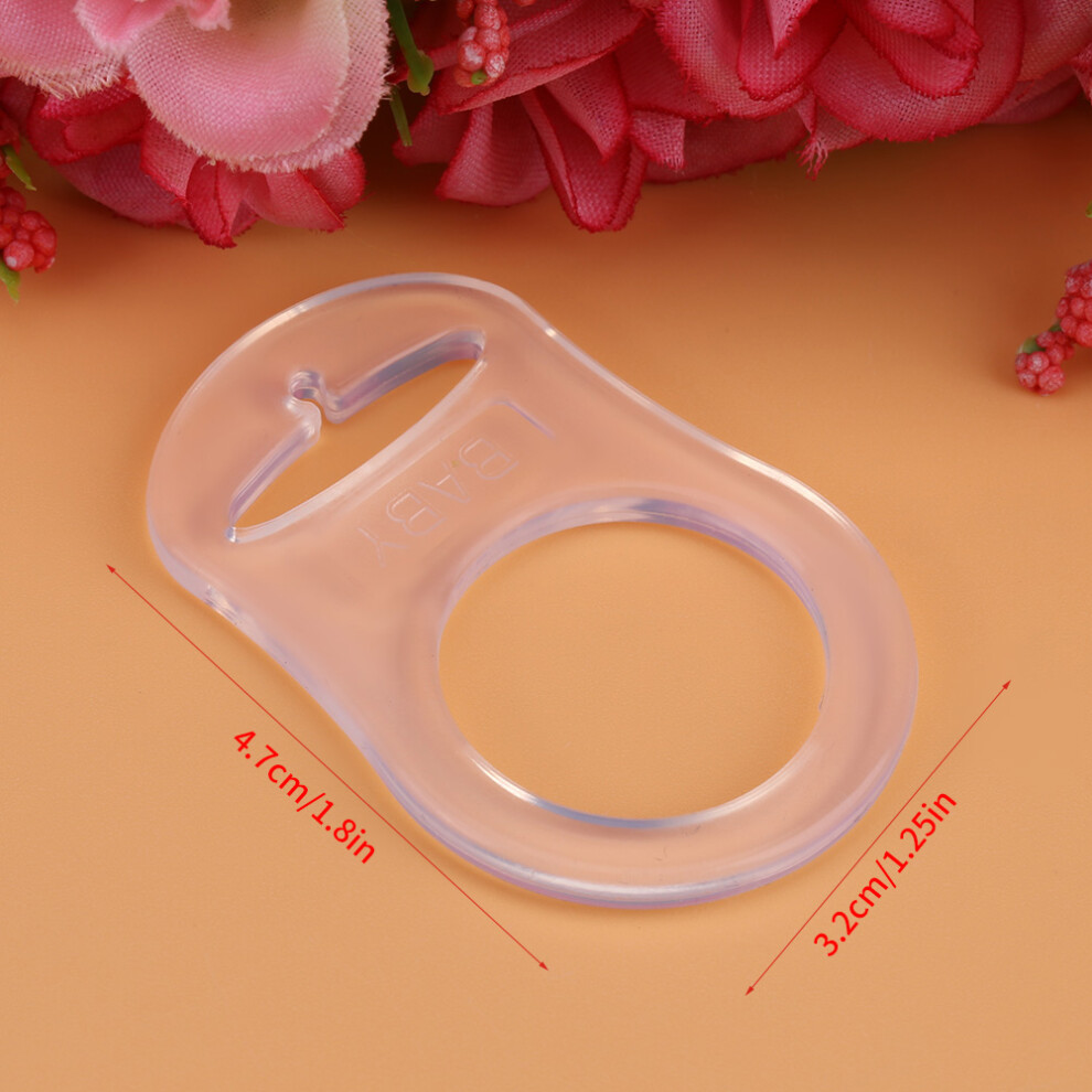 10Pcs Multi Silicone Clear Baby Dummy Pacifier Holder Clip Adapter for Rings Transparent