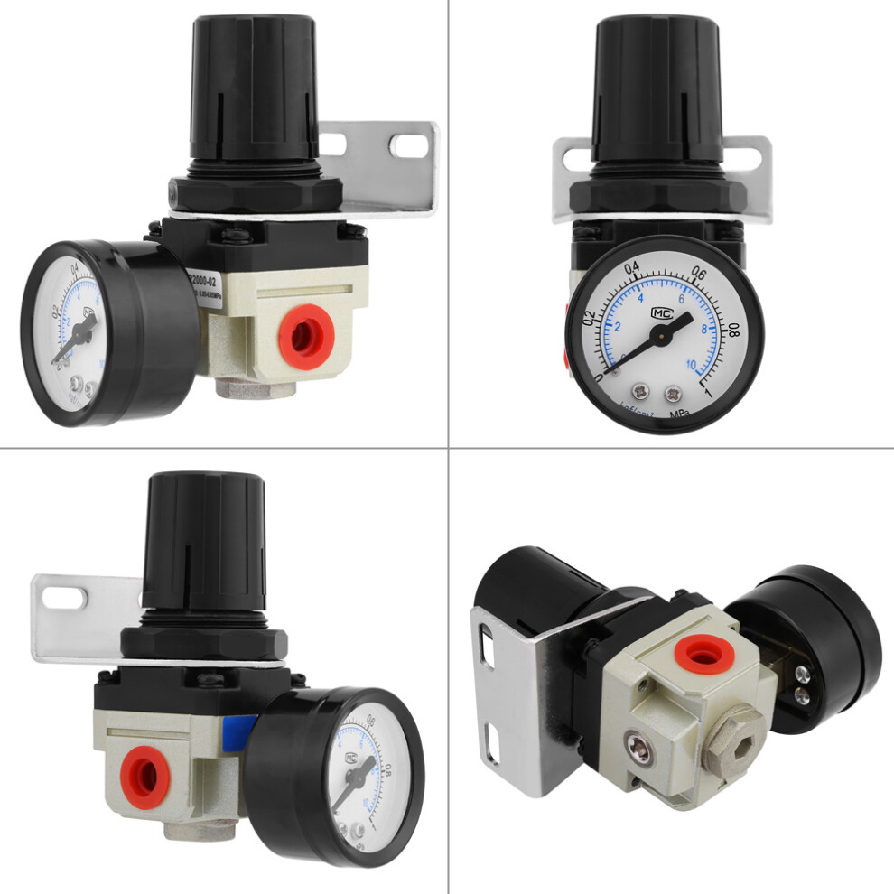 Ar2000-02 G1/4 Air Source Gas Treatment Unit Filter Pressure Regulator With Gauge 4641324281445