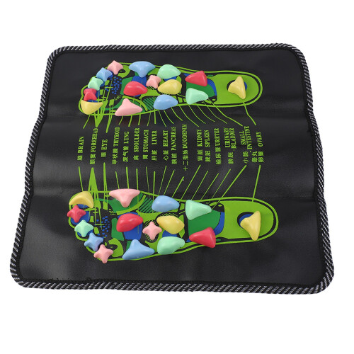 Walk Stone Massage Mat PP Stone Road Foot Massage Pad Black 2
