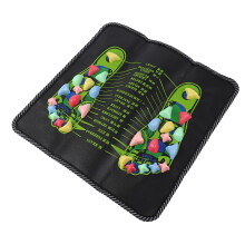 Walk Stone Massage-Matte PP Steinstraße Fußpolster Schwarz 35x35cm