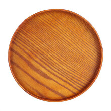 Runde Holzservierplatte 24 cm natur