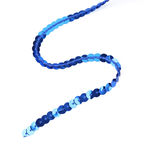 DIY 100 Yards 6mm Shiny Trim Sewing Strings Flat Round Sequins Line Accessory (Blue) 2